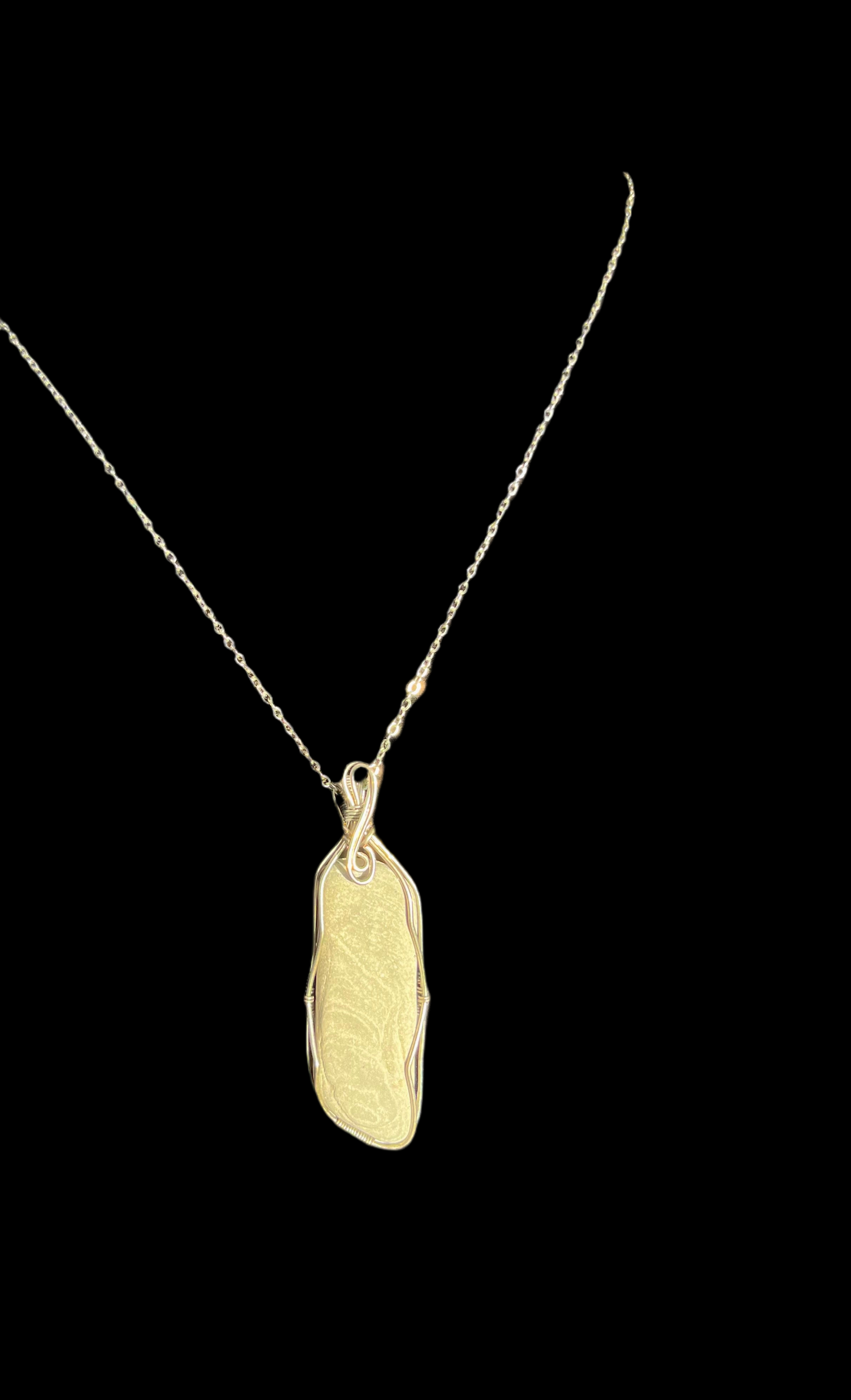 Necklace made of Grey Stone, Lake Michigan,