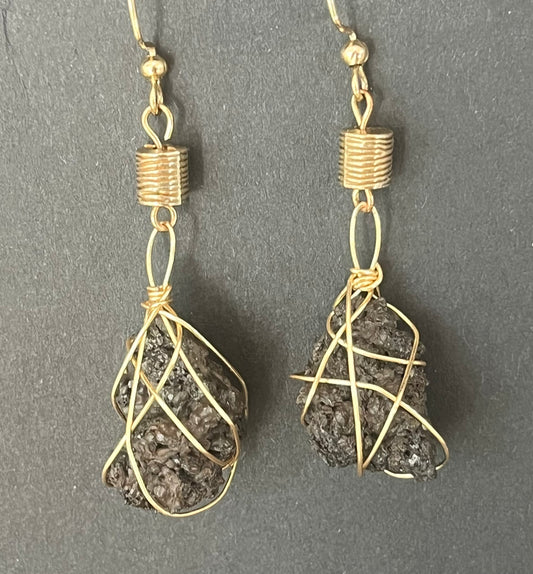 Drop Earrings Handmade from Lava from Volcán Pacaya