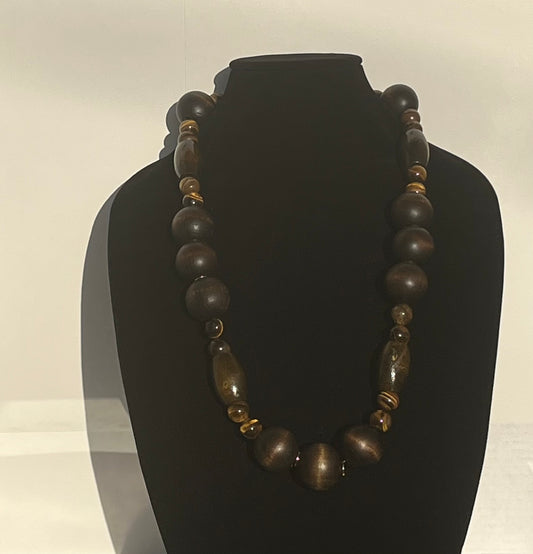 Tigers Eye and Bold Wood Beads