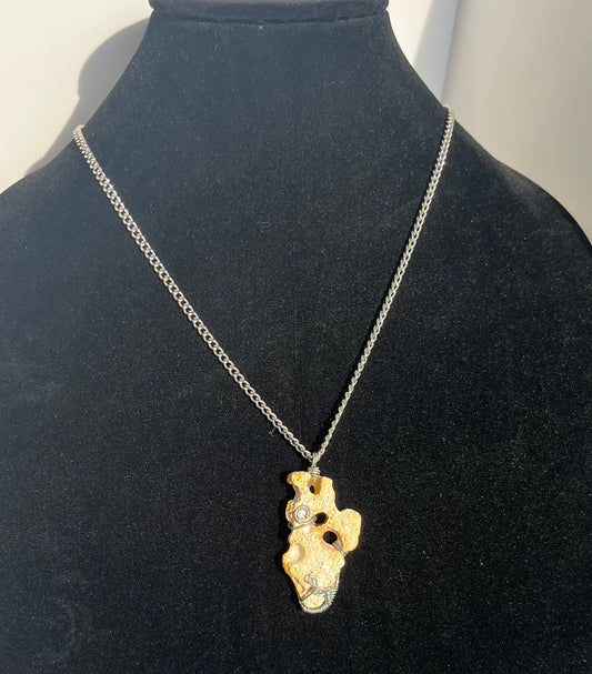 Necklace Pendant Made from Coral, Bahamas