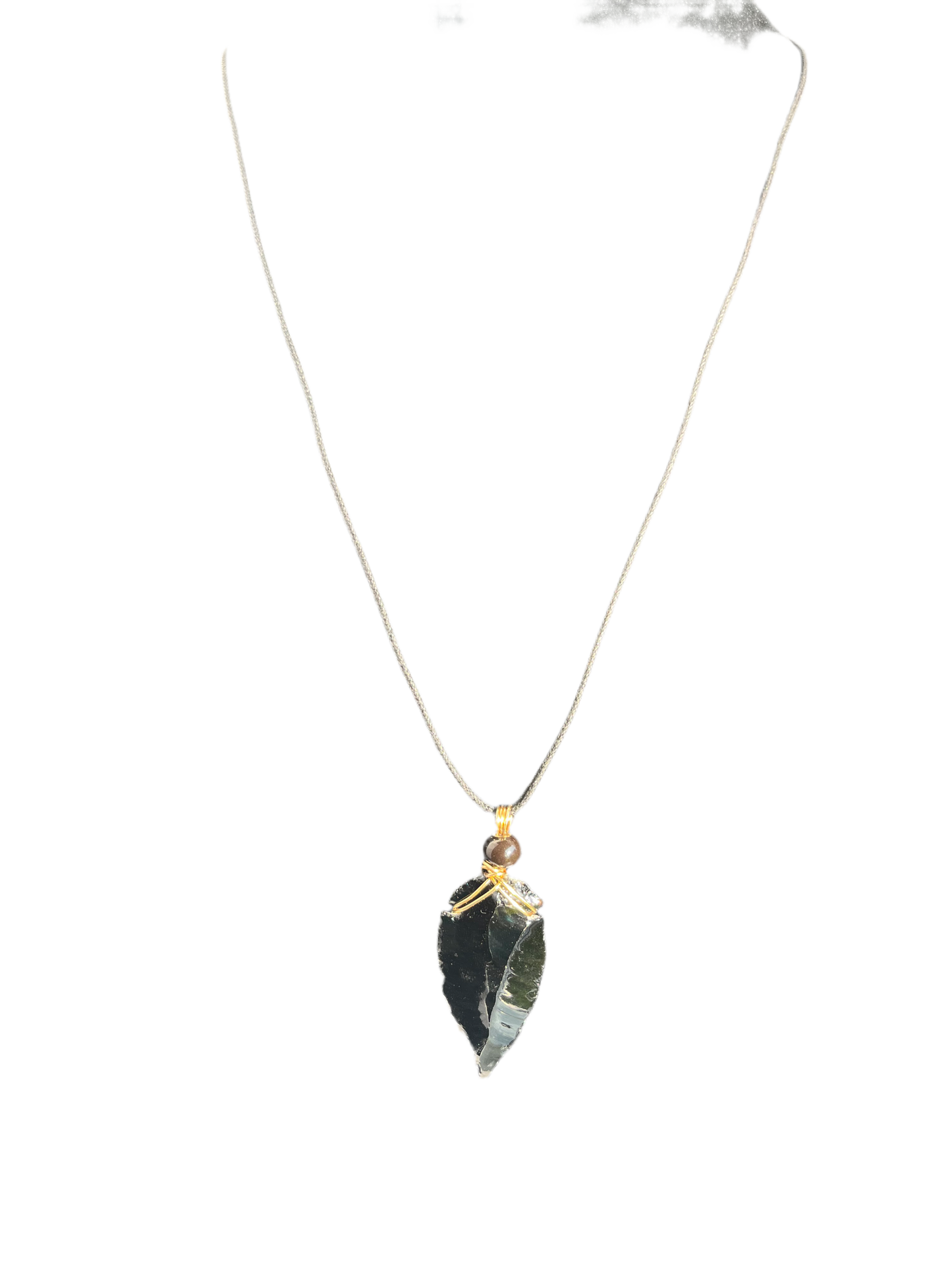 Obsidian Arrowhead Adjustable Cord Necklace